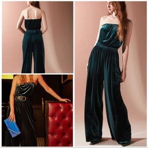 Urban Outfitters Jackson Tube Velvet Jumpsuit
